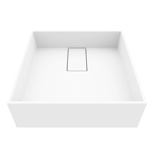 Main product image of Bryant Matte Stone 15" x 15" x 5" Square Vessel Bathroom Sink (Modern White)