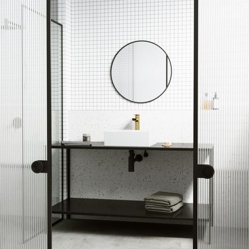 Main product image of Bryant Matte Stone 15" x 15" x 5" Square Vessel Bathroom Sink (Modern White)