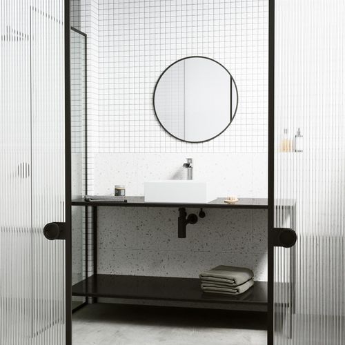 Main product image of Starr Matte Stone 15" x 15" x 5" Square Vessel Bathroom Sink (Modern White)