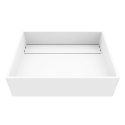 Main product image of Montauk Matte Stone 18" x 13" x 5" Rectangular Vessel Bathroom Sink (Modern White)