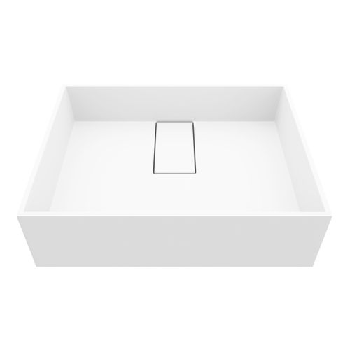 Main product image of Bryant Matte Stone 17" x 13" x 5" Rectangular Vessel Bathroom Sink (Modern White)