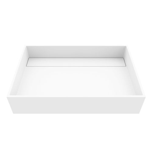 Main product image of Montauk Matte Stone 23" x 15" x 5" Rectangular Vessel Bathroom Sink (Modern White)