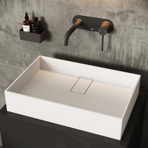 Main product image of Bryant Matte Stone 23" x 15" x 5" Rectangular Vessel Bathroom Sink (Modern White)
