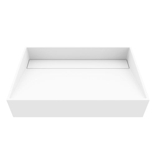 Main product image of Starr Matte Stone 23" x 15" x 5" Rectangular Vessel Bathroom Sink (Modern White)
