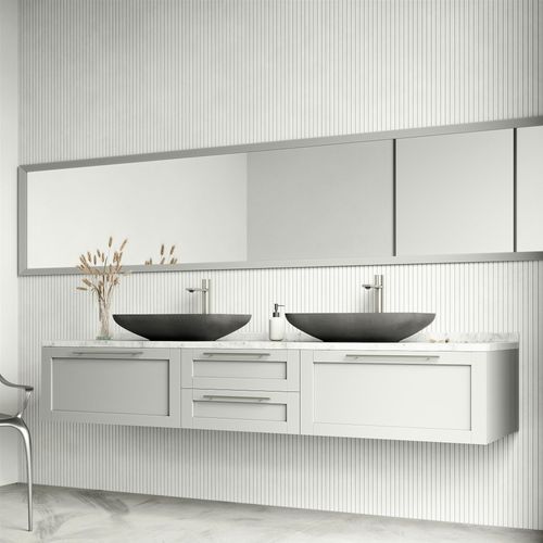 Main product image of Lorca Concreto Stone 22" x 15" x 5" Rectangular Vessel Bathroom Sink (Gothic Gray)
