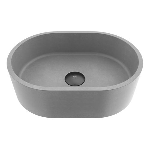 Main product image of Giralda Concreto Stone 16" x 11" x 5" Oval Vessel Bathroom Sink (Gothic Gray)