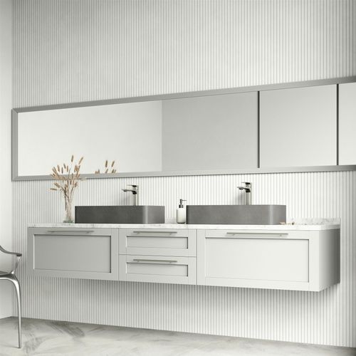 Main product image of Palazzo Concreto Stone 24" x 11" x 5" Rectangular Vessel Bathroom Sink (Gothic Gray)