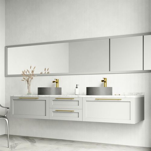 Main product image of Palermo Concreto Stone 15" x 15" x 5" Round Vessel Bathroom Sink (Gothic Gray)
