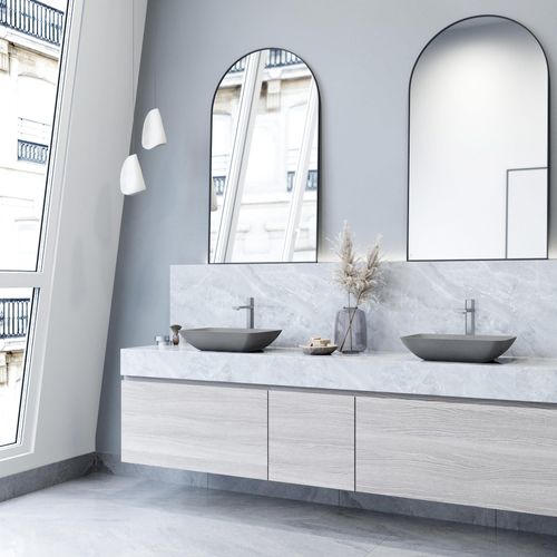 Main product image of Duomo Concreto Stone 18" x 13" x 4" Rectangular Vessel Bathroom Sink (Gothic Gray)