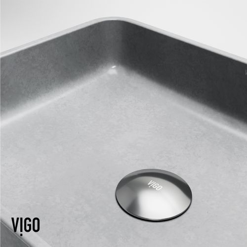 Main product image of Segovia Concreto Stone 16" x 12" x 4" Rectangular Vessel Bathroom Sink (Gothic Gray)
