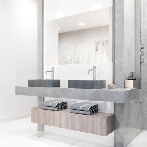 Main product image of Segovia Concreto Stone 16" x 12" x 4" Rectangular Vessel Bathroom Sink (Gothic Gray)