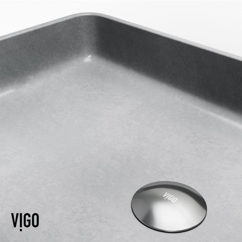 Main product image of Basilica Concreto Stone 23" x 14" x 4" Rectangular Vessel Bathroom Sink (Gothic Gray)