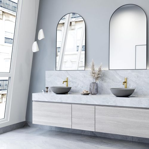 Main product image of Ravenna Concreto Stone 16" x 16" x 5" Round Vessel Bathroom Sink (Gothic Gray)