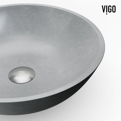 Main product image of Ravenna Concreto Stone 16" x 16" x 5" Round Vessel Bathroom Sink (Gothic Gray)