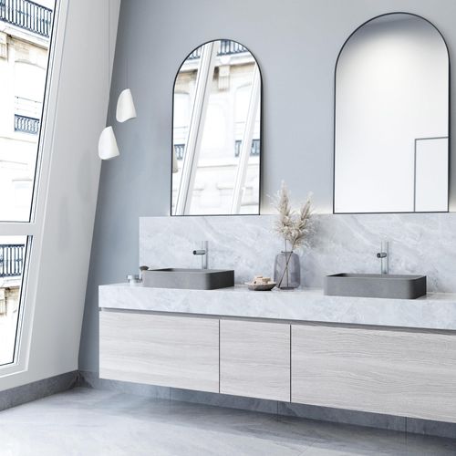 Main product image of Tarragona Concreto Stone 19" x 14" x 4" Rectangular Vessel Bathroom Sink (Gothic Gray)