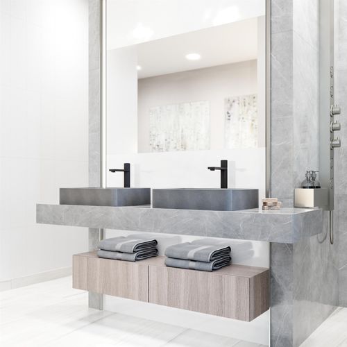 Main product image of Tarragona Concreto Stone 19" x 14" x 4" Rectangular Vessel Bathroom Sink (Gothic Gray)