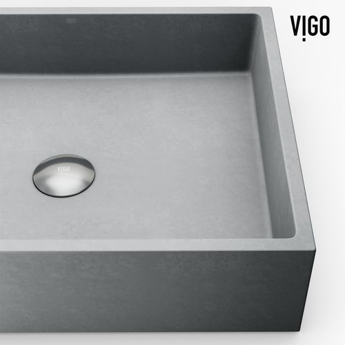 Main product image of Coca Concreto Stone 19" x 15" x 5" Rectangular Vessel Bathroom Sink (Gothic Gray)