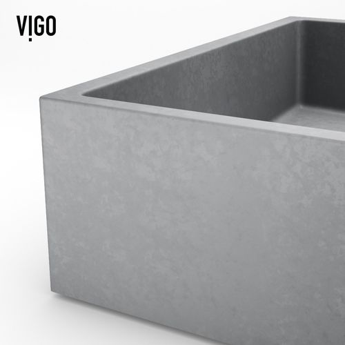 Main product image of Coca Concreto Stone 19" x 15" x 5" Rectangular Vessel Bathroom Sink (Gothic Gray)