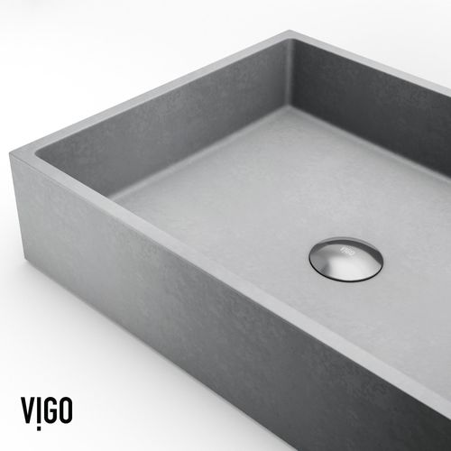 Main product image of Coca Concreto Stone 19" x 15" x 5" Rectangular Vessel Bathroom Sink (Gothic Gray)