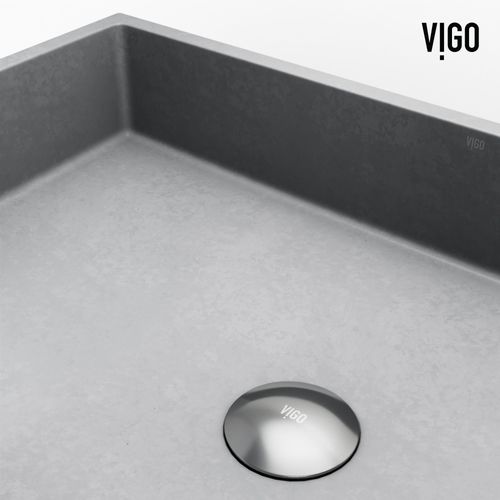 Main product image of Orvieto Concreto Stone 24" x 15" x 5" Rectangular Vessel Bathroom Sink (Gothic Gray)
