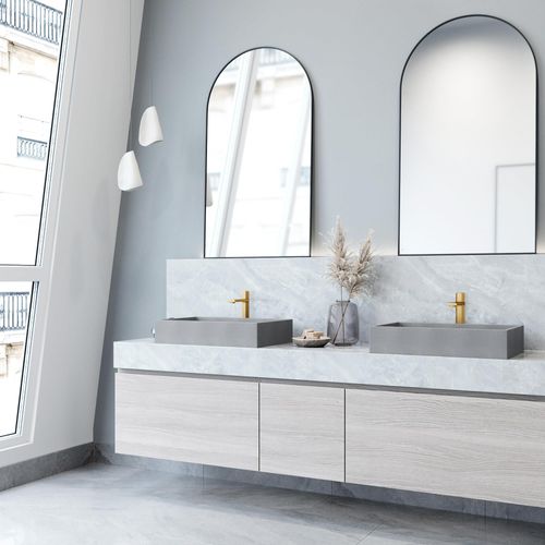 Main product image of Orvieto Concreto Stone 24" x 15" x 5" Rectangular Vessel Bathroom Sink (Gothic Gray)