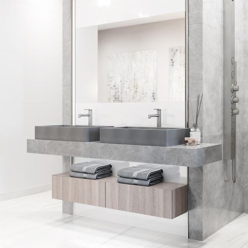 Main product image of Orvieto Concreto Stone 24" x 15" x 5" Rectangular Vessel Bathroom Sink (Gothic Gray)