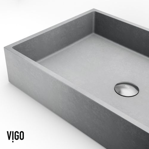 Main product image of Orvieto Concreto Stone 24" x 15" x 5" Rectangular Vessel Bathroom Sink (Gothic Gray)