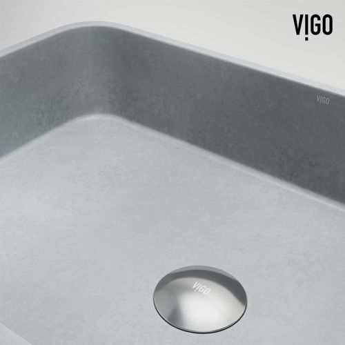 Main product image of Windsor Concreto Stone 21" x 14" x 5" Rectangular Fluted Bathroom Vessel Sink (Ash-Gray)