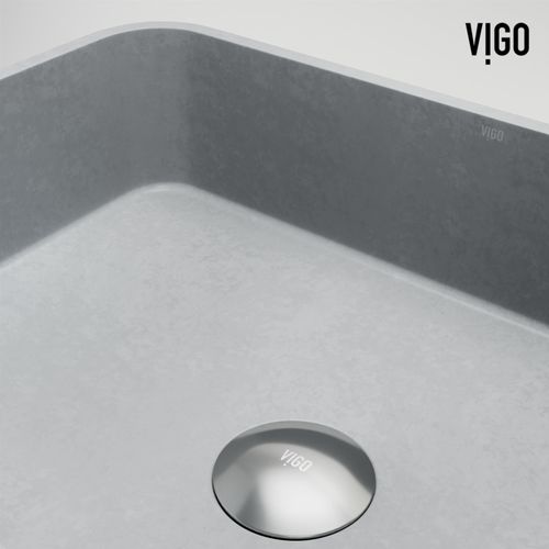 Main product image of Cadman Concreto Stone 18" x 13" x 5" Rectangular Fluted Bathroom Vessel Sink (Ash-Gray)