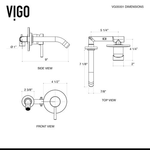 Main product image of Olus Single Handle Wall Mount Bathroom Faucet (Chrome), VG05001CH