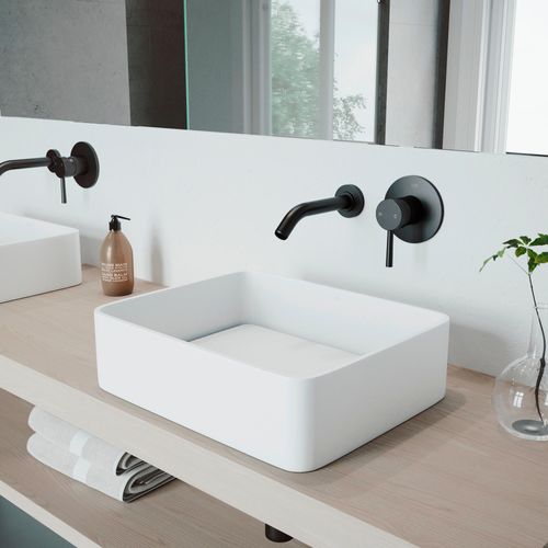 Main product image of Olus Single Handle Wall Mount Bathroom Faucet (Matte Black), VG05001MB