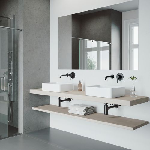 Main product image of Olus Single Handle Wall Mount Bathroom Faucet (Matte Black), VG05001MB