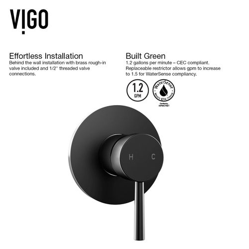Main product image of Olus Single Handle Wall Mount Bathroom Faucet (Matte Black), VG05001MB