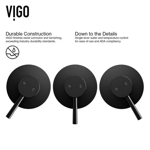 Main product image of Olus Single Handle Wall Mount Bathroom Faucet (Matte Black), VG05001MB