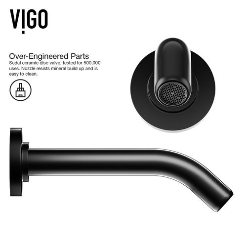 Main product image of Olus Single Handle Wall Mount Bathroom Faucet (Matte Black), VG05001MB