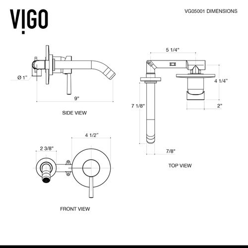 Main product image of Olus Single Handle Wall Mount Bathroom Faucet (Matte Black), VG05001MB