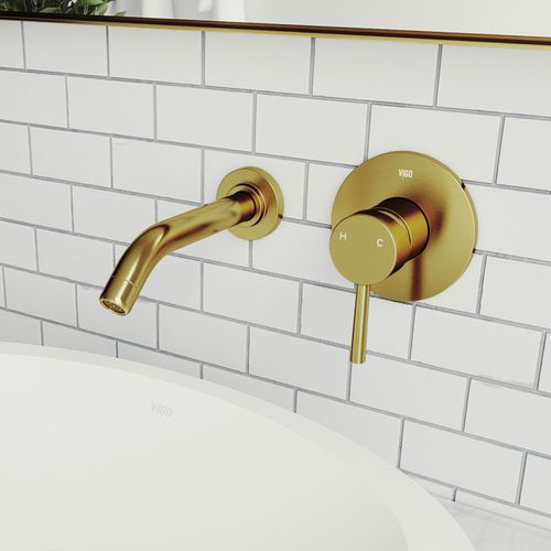 Main product image of Olus Single Handle Wall Mount Bathroom Faucet (Matte Brushed Gold), VG05001MG