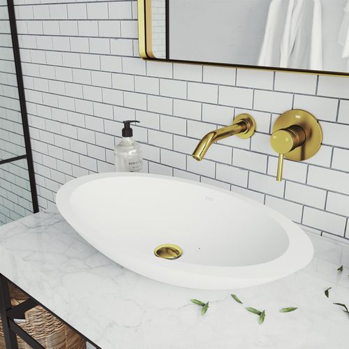 Main product image of Olus Single Handle Wall Mount Bathroom Faucet (Matte Brushed Gold), VG05001MG