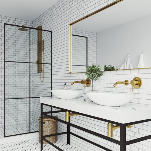 Main product image of Olus Single Handle Wall Mount Bathroom Faucet (Matte Brushed Gold), VG05001MG