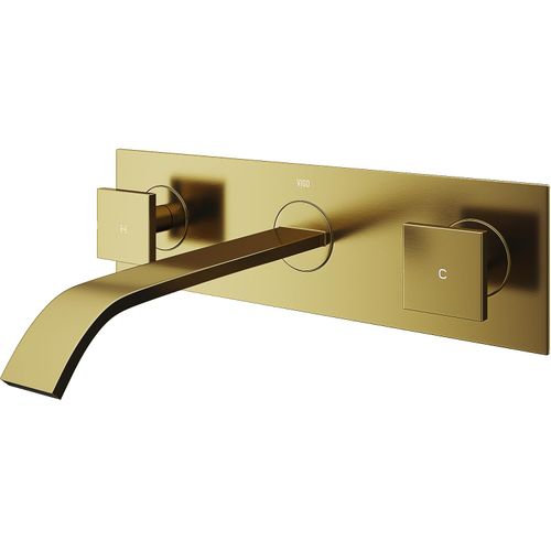 Main product image of Titus Two Handle Wall Mount Bathroom Faucet (Matte Brushed Gold), VG05002MG