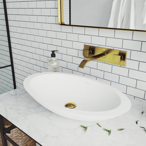 Main product image of Titus Two Handle Wall Mount Bathroom Faucet (Matte Brushed Gold), VG05002MG