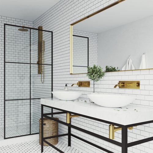 Main product image of Titus Two Handle Wall Mount Bathroom Faucet (Matte Brushed Gold), VG05002MG