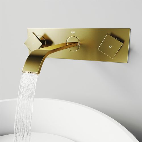 Main product image of Titus Two Handle Wall Mount Bathroom Faucet (Matte Brushed Gold), VG05002MG