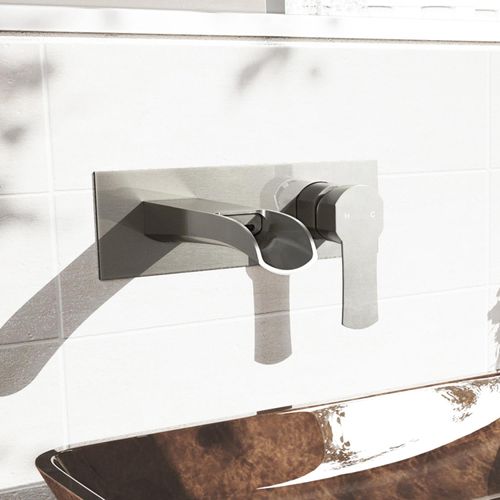 Main product image of Cornelius Single Handle Wall Mount Bathroom Faucet (Brushed Nickel), VG05004BN