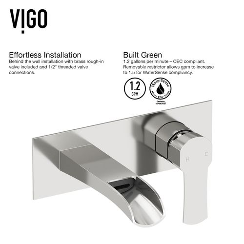 Main product image of Cornelius Single Handle Wall Mount Bathroom Faucet (Brushed Nickel), VG05004BN