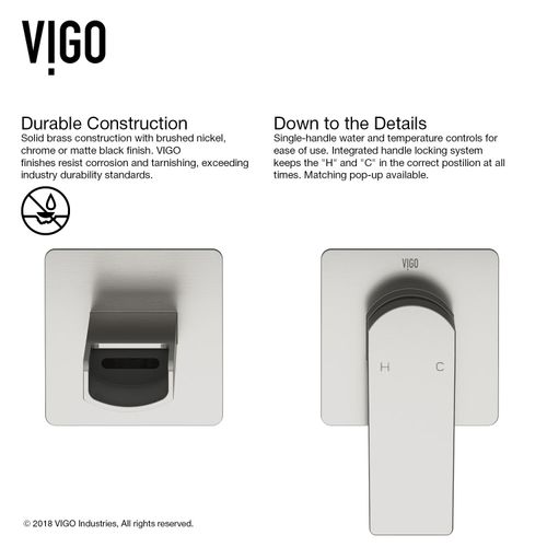 Main product image of Atticus Single Handle Wall Mount Bathroom Faucet (Brushed Nickel), VG05005BN