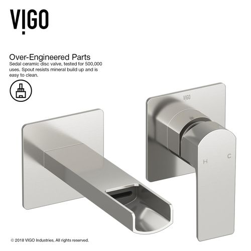 Main product image of Atticus Single Handle Wall Mount Bathroom Faucet (Brushed Nickel), VG05005BN