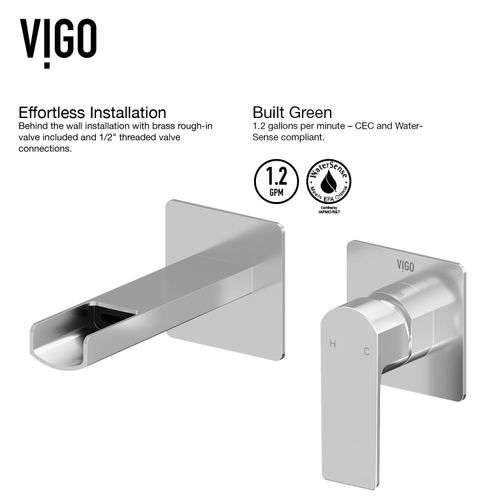Main product image of Atticus Single Handle Wall Mount Bathroom Faucet (Chrome), VG05005CH