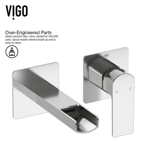 Main product image of Atticus Single Handle Wall Mount Bathroom Faucet (Chrome), VG05005CH