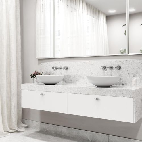 Main product image of Cass Two Handle Wall Mount Bathroom Faucet (Brushed Nickel), VG05007BN